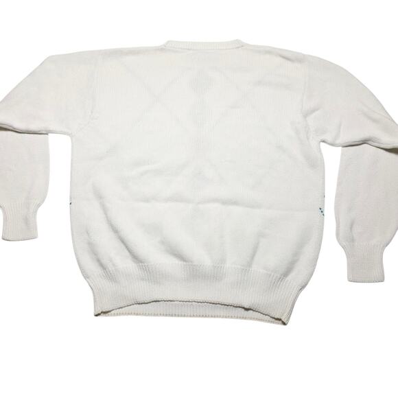 Vintage Sansabelt Golf Sweater Cotton Men's Large Pullover Abstract Preppy - Picture 2 of 6